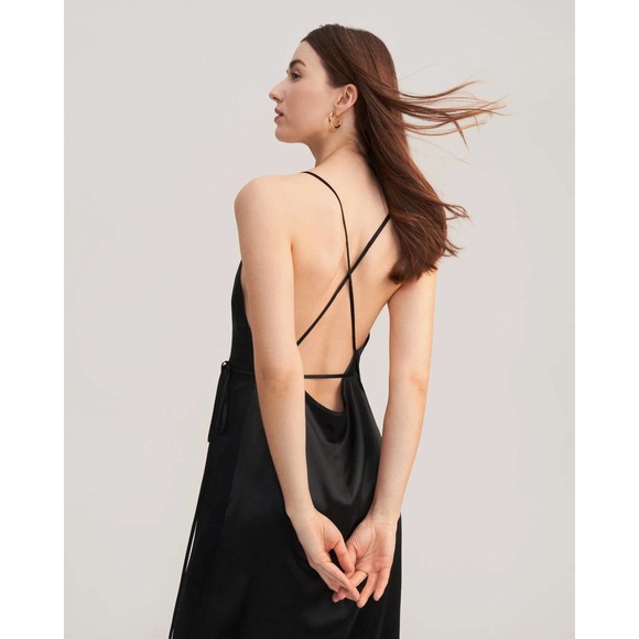 NWT LilySilk Perfect Party Ready Silk Slip Dress Black Lily Silk XS 0 2 H14176 - Picture 10 of 16